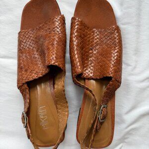 Mikala Woven Leather Slides, Women's 8